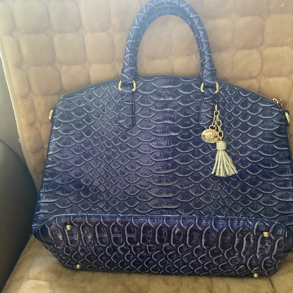 Brahmin Purple Satchel with Elegant Design